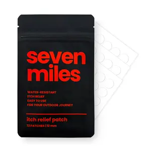 Seven Miles Bug Bite Itch Relief Patch, Hydrocolloid Patches for Insect Bite Treatment, Anti Itch Cream Alternative, Chemical-Free, Waterproof, Great for Hiking and Travel, 72 Patches, Pack