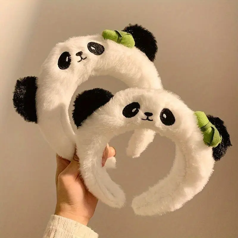 Women's 1-Piece Cute Cartoon Panda Print Soft Polyester Hairband, Daily Wear Fashion Accessory, Christmas Gift, One-Piece