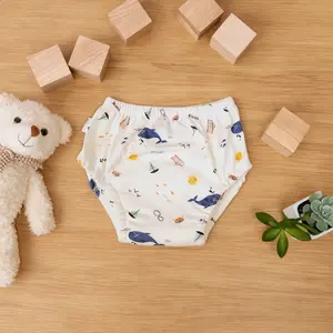 Baby Cloth Diaper Pants, Reusable Toilet Training Potty Liners, Unisex Baby Gift, Cute Cartoon Design, Comfortable Washable