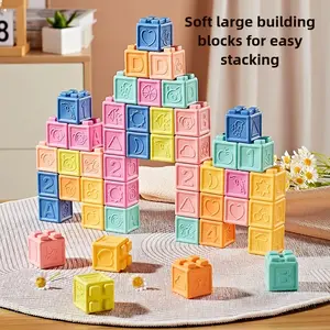 Baby Soft Blocks, Large Grits, Stackable Toy, Stacking Building Blocks, Infant Baby Toy 0-6 Months, 12 Months, Grasp Training, Early Education, Gift Ideas