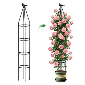 78.7in Garden Obelisk Trellis for Climbing Plants-Rustproof Metal Pipe with Heavy Duty Plastic Coated, Garden Outdoor Indoor Potted Plant Support for Clematis Vine Jasmine Support（1 Pack）