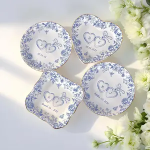 Personalized Bestie Photo Jewelry Dish: Ceramic Trinket Tray for Best Friend, Birthday Gifts For Bestie
