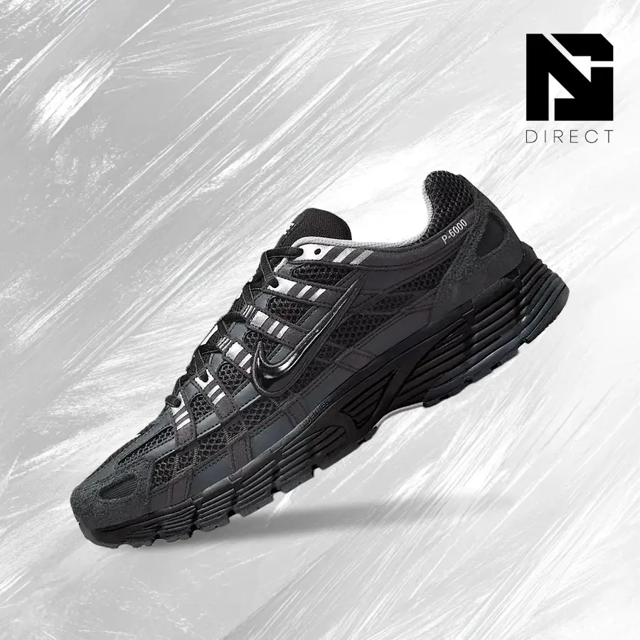 Nike P-6000 Men's Suede Sneakers in Anthracite Metallic Silver, Vintage-Inspired Lifestyle Shoes with Shock-Absorbing Comfort for Versatile Wear (HF0015-002)