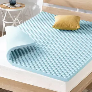 2 Inch Egg Crate, Cooling Gel Infusion, Full Mattress Topper, Dorm, Blue