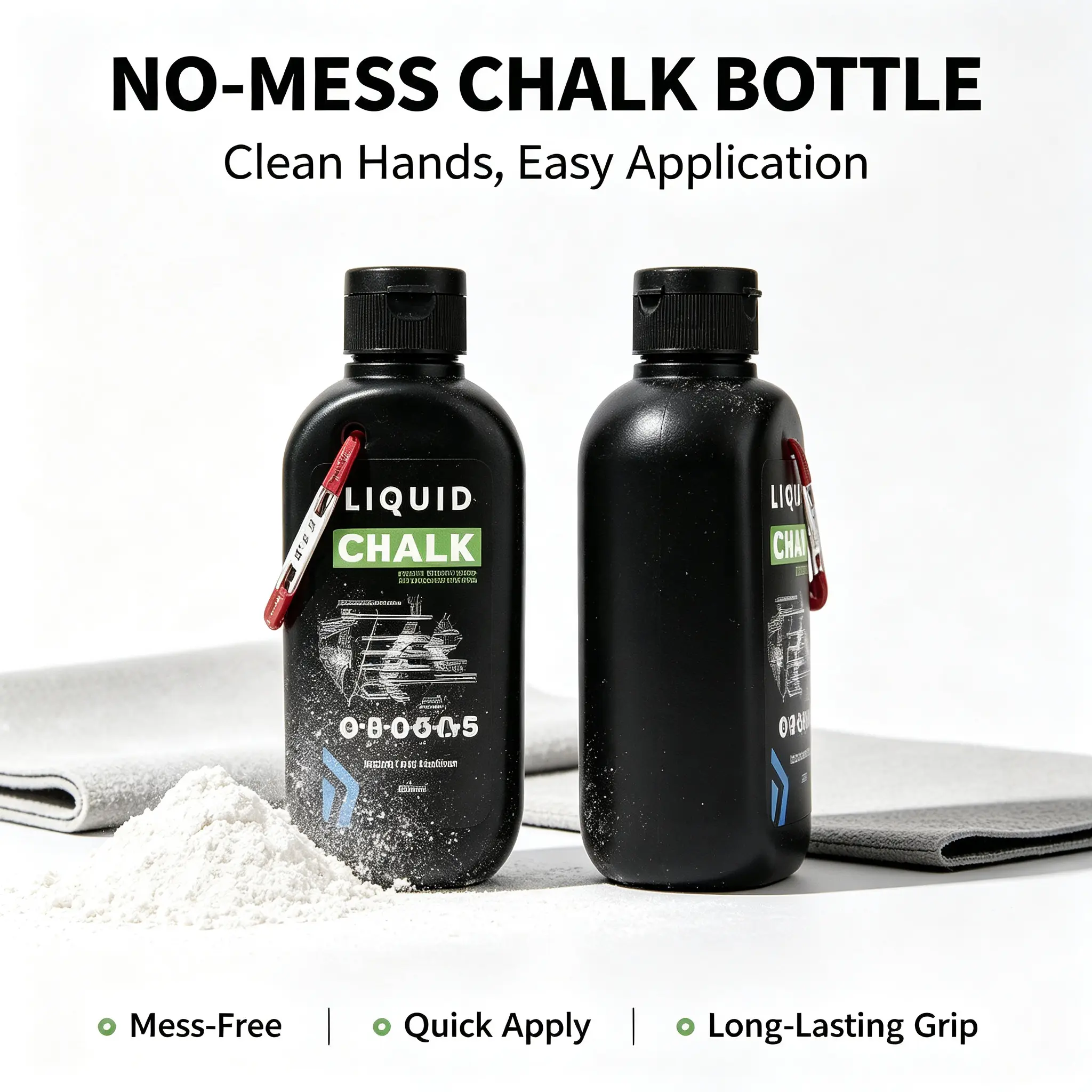 Liquid Chalk for Weightlifting Rock Climbing, Premium Magnesium Carbonate Liquid Gym Chalk, Sweat Resistant No Mess Hand Grip Chalk for CrossFit Gym Workout