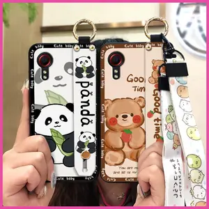 Soft case Back Cover Phone Case For Samsung Galaxy Xcover5/SM-G525F Durable Shockproof Silicone Wrist Strap Lanyard Fashion Design Kickstand Waterproof Phone Holder ring Cartoon