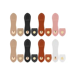 8 Leather Snap Buckles Snap Button Closure Sew On Leather Purse Closure Fasteners for Wallet Bags Tote in Various Colors