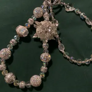 Handmade snowflake purse phone keychain charm that spins