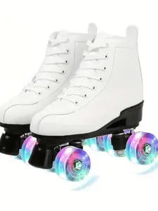 Unisex's Lace Up Roller Skates, Sporty Roller Skates for Indoor Outdoor Activities, Valentine's Day Gift, Roller Skate Shoes, Sports Footwear for Men & Women