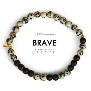 6mm Morse Code Bracelet Extended | BRAVE