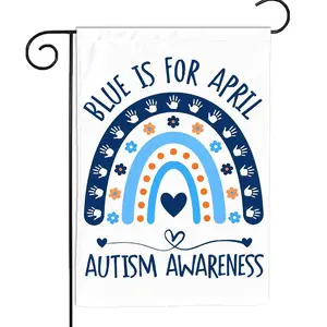 Blue Is for April Autism Awareness Garden Flag, Neurodiversity Support Yard Flag for Patio Porch Outdoor Decor