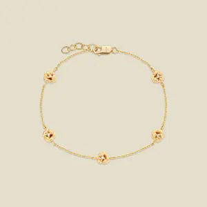 February CZ Birth Flower Station Bracelet