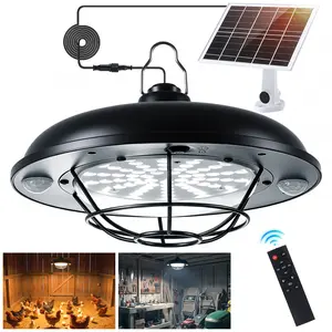 3000lm Solar Light Indoor&Outdoor,Solar Shed Light Daytime or Night,Classic Metal with E27 Bulb,Cool or Warm White,5 Modes LED Pendant Lamp for Barn,Chicken Coop,Patio,Garden,Yard,Gazebo