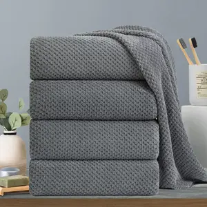 Extra Large Bath Towel Set 35x70 Inches - Oversized, Highly Absorbent Jumbo Microfiber Towels, Quick Dry, Lightweight & Super Soft, Pack of 4 for Bathroom, Hotel, SPA (Gray)