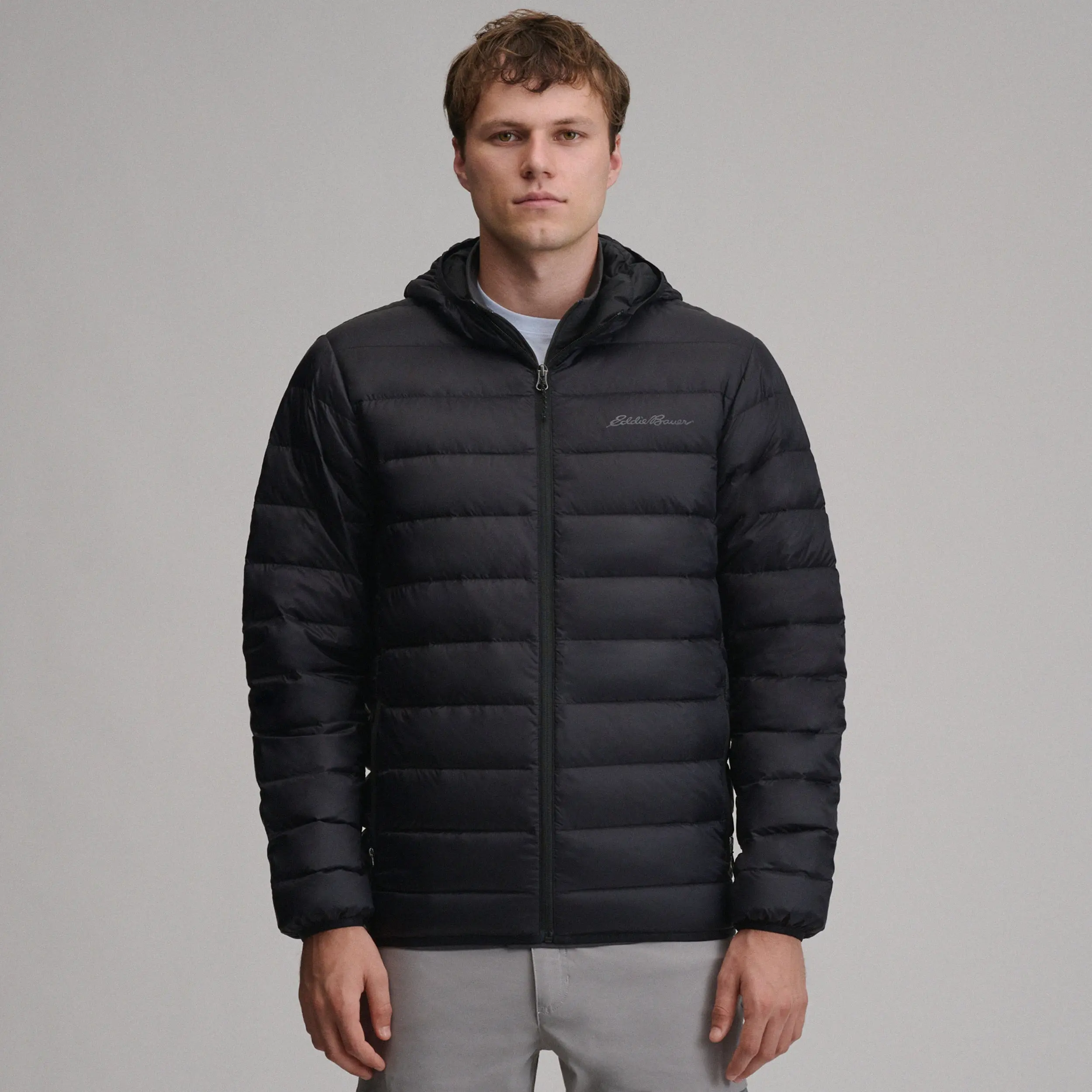 Men's CirrusLite Down Hooded Jacket, Menswear Coats, Water-Resistant Shell, 1 Utility Pocket, Versatile Layering Top