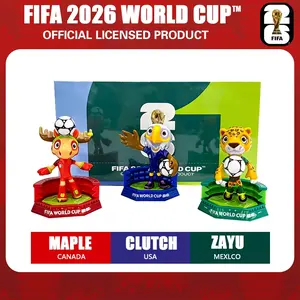 【FIFA Licensed 】2026 FIFA World Cup Mascot Action Figure Set - Canada Maple, Mexico Zayu, USA Clutch (3 Pcs/Set, 6cm/2.36inch) Collectible Soccer Figurine Model Desktop Ornament Fan Gift