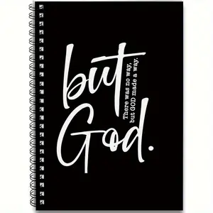 But God Letter Pattern Notebook, 1 Count Spiral Planner Notebook, Workbook Journal, Office Stationery & Supplies for Home School Office