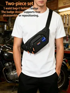 Men's Waist Bag, Fashion Simple Chest Pack, Multi-Functional Crossbody Shoulder Bag, Unisex Outdoor Commute Backpack, Solid Color Lightweight Daily Bag, Belt Bags