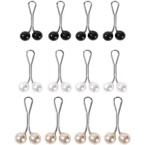 12 count Multicolor Headscarf  Pins Clips U Shape Hijab Scarf Lady Muslim Scarf Shawl Clips Scarf Brooches Pin  Accessories(Black&White&) Women's Brooches and Pins