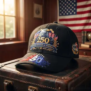250 Styles American Baseball Caps 1776 2026 Flag Emblem Golden Eagle Jet Plane Design USA Patriotic Hat