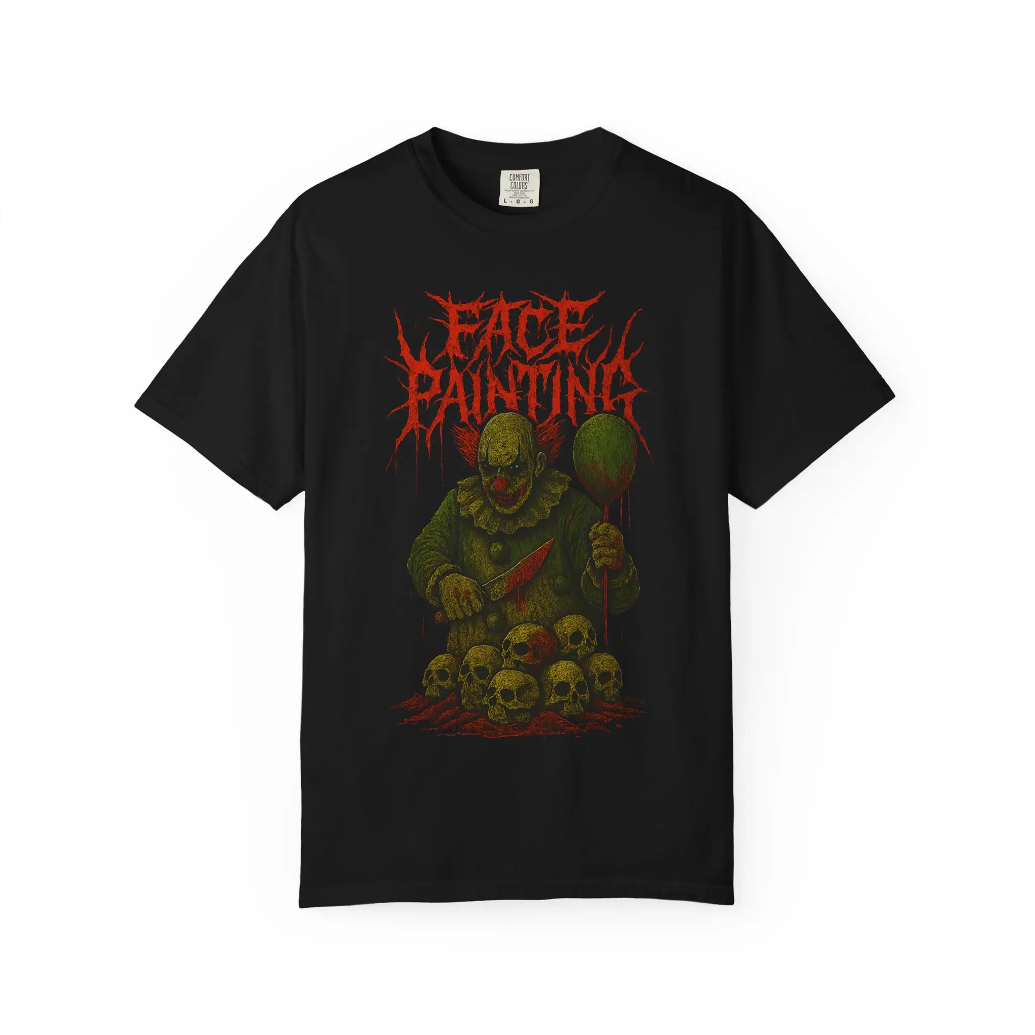 Creepy Clown Graphic T-Shirt, Dead Thread Collective, Unisex Heavy Cotton Shirt for Halloween, Horror Fans, Edgy Style, Unique Gift Idea