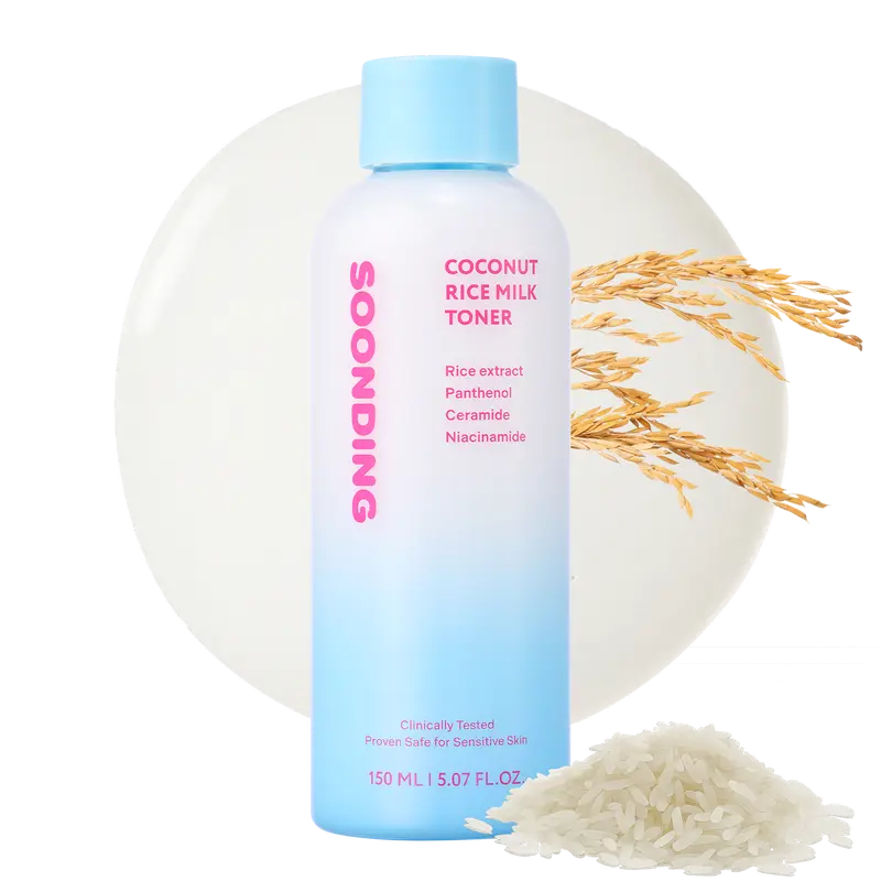 [SOONDING] Coconut Rice Milk Toner | Calming Hydration, Smooth Skin Texture and Strengthen Skin Barrier with Rice, Panthenol, Ceramide, AHA | Fragrance-Free, Korean Skin Care (150ml/ 5.07 fl oz)