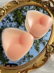 Summer Beach Swim Bra Enhancer, Thick Silicone Push-Up Pads, Transparent Triangle Bikini Tops, Sexy Slim Fit Bras for Women, Accessory