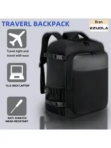 Ryanair-Approved Cabin Bag (40x20x25) | Sleek Black Travel Backpack + FREE Foot Rest | Multi-Compartment & Large Capacity | USB Port | Dad's Perfect Gift Lightweight Travel Luggage