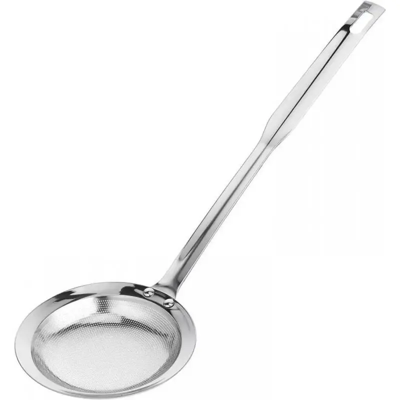 1 PCS Stainless Steel Fat Skimmer Spoon,Oil,Extra-Large & Long Handle Fine Mesh Strainer for Cooking,Frying,Foam & Grease Removal.