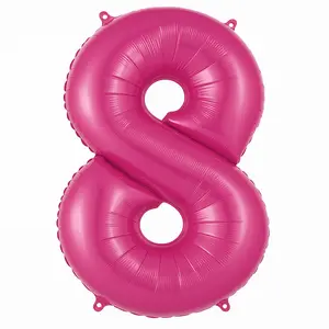 Bright Pink Number 8 Foil Balloon