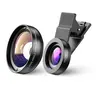 APEXEL 2-in-1 Dual Lenses Smartphone Camera Accessory Kit - Aluminum-Built Lens Attachments for Phones/Tablets, 0.45X Wide Angle, 12.5X Zoom Macro, Fisheye Filter, Vlogging Gear That Increases Durability