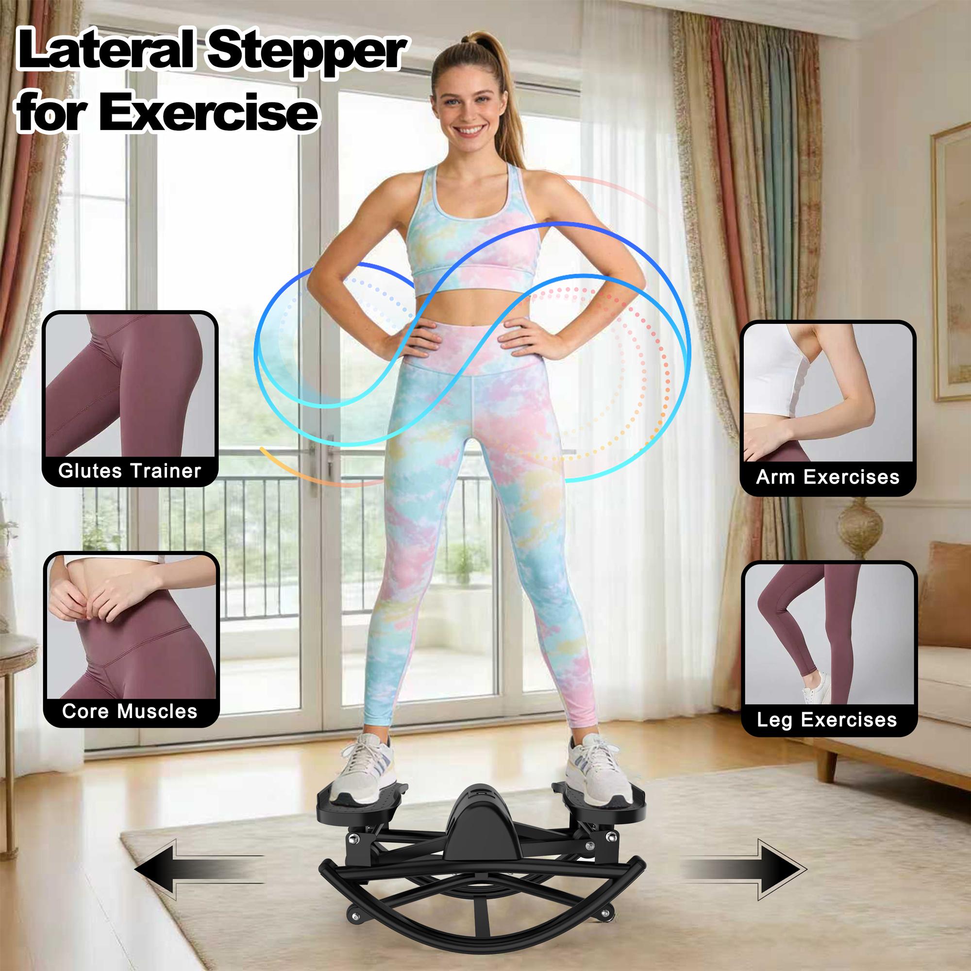 Lateral Stepper for Exercise-Rocking Stepper Machine with Resistance Bands & Anti-Slip Mat and LCD Monitor, Professional Stair Stepper for Home Workout Lateral Stepper for Exercise-Rocking Stepper Machine with Resistance Bands & Anti-Slip Mat and LCD Monitor, Professional Stair Stepper for Home Workout