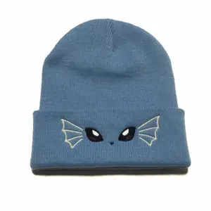 Embroidered Vaporeon Inspired Beanie | Beanie Anime Embroidered Beanies Solid Color Trendy Knit Hats Warm Ski Hats For Christmas Gift
