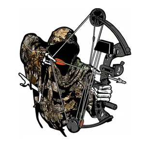 Bow Hunting Deer Camo Vinyl Decal Sticker For Car Or Truck Window, Durable Arrow Hunter Design, Waterproof Outdoor Hunting Gift For Men, Archery Lover, Deer Season Gear Accessory