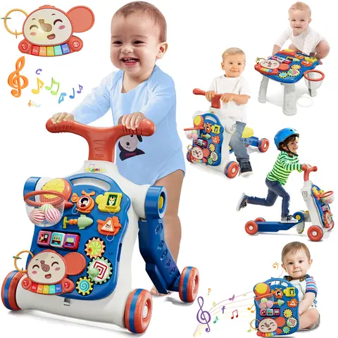 【Deal】5-in-1 Assistive Mobility Baby Walkers - Unisex Toddler Walking Helper, Sit-to-Stand Activity Center with Activity Panel, Learning Toy for 12-Month-Olds, Infant Early Learning Gift