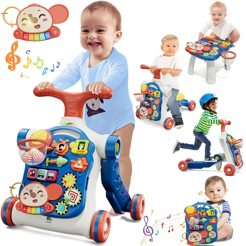 【Deal】5-in-1 Assistive Mobility Baby Walkers - Unisex Toddler Walking Helper, Sit-to-Stand Activity Center with Activity Panel, Learning Toy for 12-Month-Olds, Infant Early Learning Gift