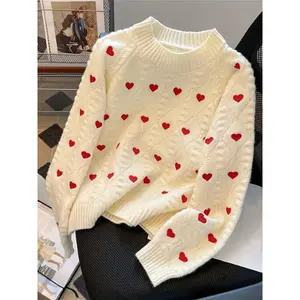 Women’s clothing [Comfortable heart-shaped sweater] Autumn and winter comfortable heart-shaped pullover - round neck autumn sweater