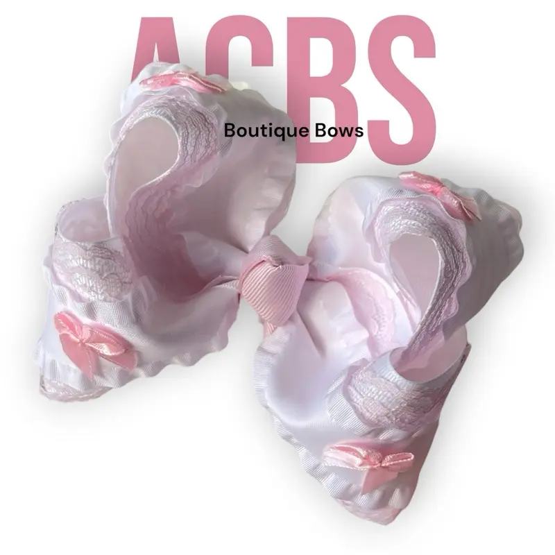ACBS Hair Clips, Boutique Bow, Scallops Bows, Ribbon Bows, Handmade in USA Clips for Southern Style