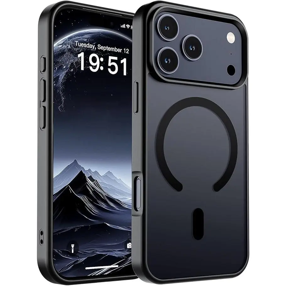Magnetic Phone Cases for iPhone 17 16 15 Pro Max case 14 13 12 Pro Max  [MagSafe Compatible] - Translucent Matte Slim Thin Shockproof Protective Cover case for Women Men, and Girls, Compatible with iPhone 17 Pro Max,
