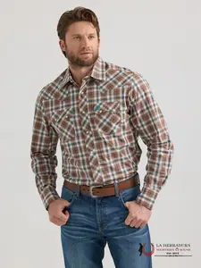 WRANGLER SHIRT MODERN  FIT BROWN  LONG SLEEVE 1481