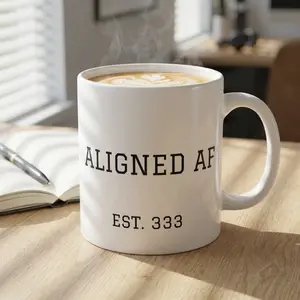 Aligned AF 333 Coffee Mug | Manifestation Affirmation Mug | Spiritual Morning Coffee Cup