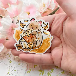 Banana Milk Cat ~ Sticker