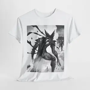 Garou vs. Midoriya (Deku) - One Punch Man x My Hero Academia Anime Crossover | Manga Style Graphic T-Shirt | Unisex Clothing Cotton Menswear