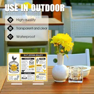 60pcs Transparent Acrylic Card Holder | Display Stand for Wedding Signs, Photos, Office Menus, and Meetings