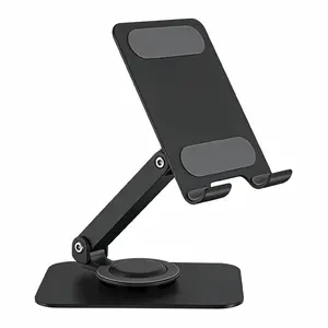 Folding Phone Stand, Angel Adjustable & Foldable Sturdy Phone Holder for Desk, Smartphone Accessories Compatible iPhone, iPad, Portable Monitor