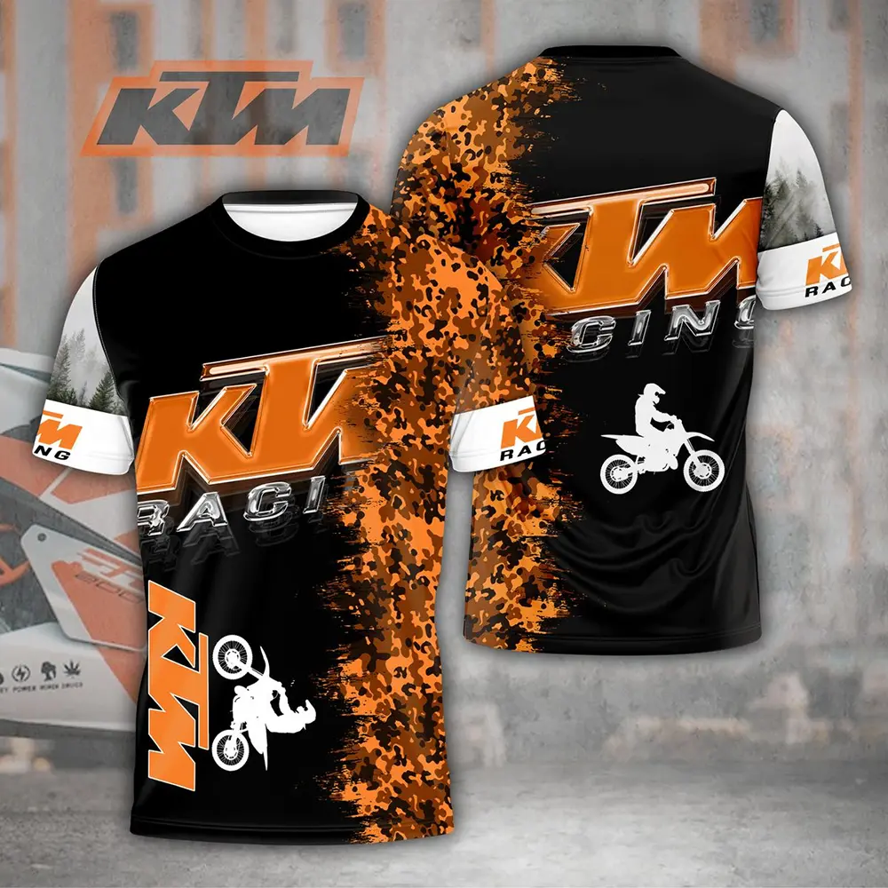 KTM #3 Motorsport Racing 3D Jersey Shirt for Men Women, Performance Athletic Tee, Breathable Sports Jersey, Speed Racing Graphic Shirt, Lightweight Crew Neck Casual Racing Fan Apparel