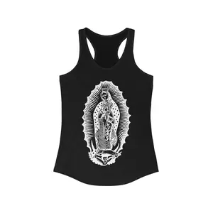 Summer Virgencita de Guadalupe Print Tank Top for Ladies latinatops Cotton Fabric