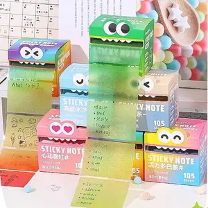 Transparent Sticker Notes, 105 Sheets, Loose-Leaf Notebooks, Easy to Tear, Write, and Reuse, Ideal for School, Diary, Office, Random Styles, Self Adhesive Stickers