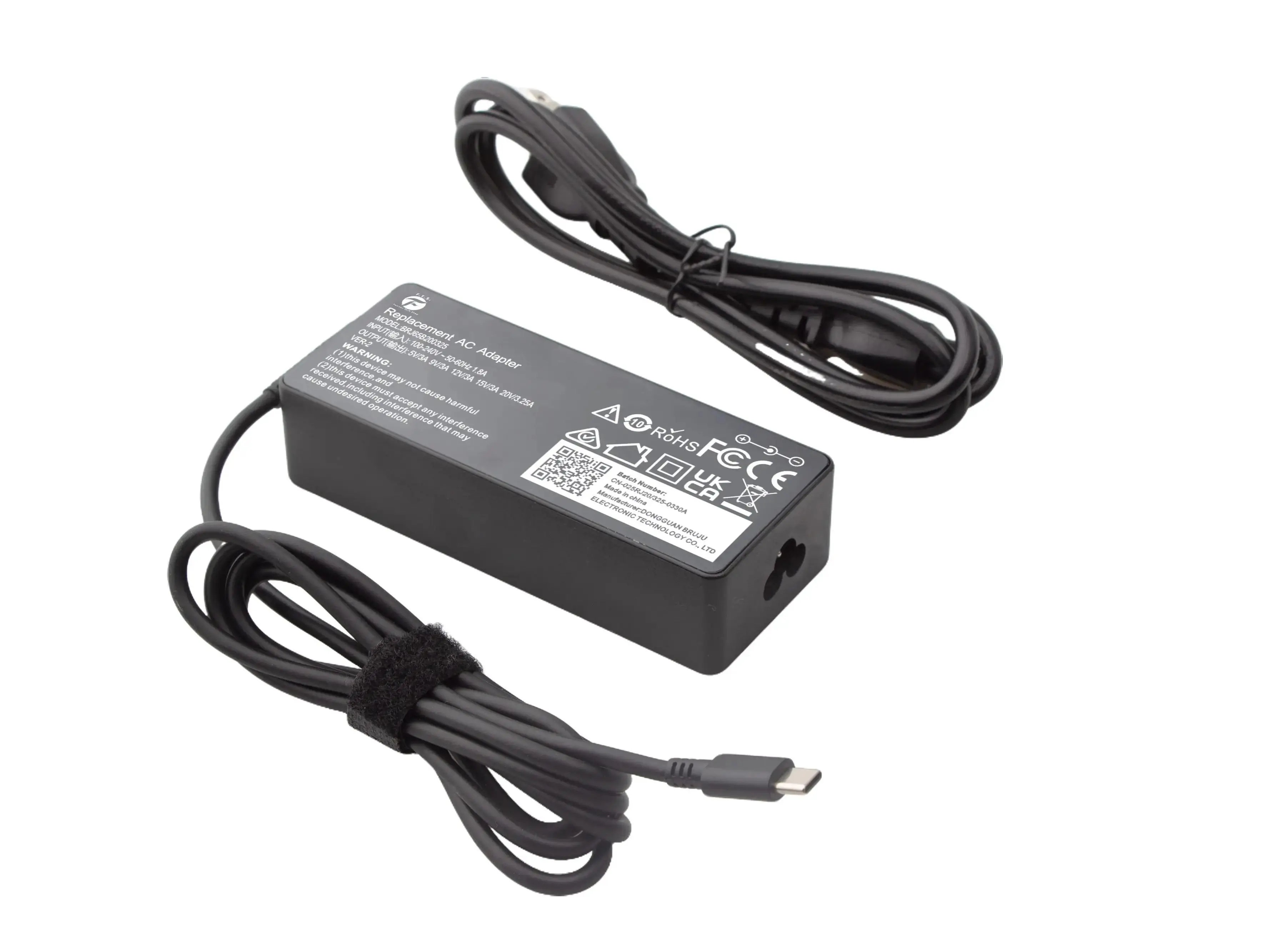 FTS 65W USB-C Wall Charger - 45W Laptop Power Adapter with Built-in IC Chip, Safe Protection, Fast Charging (9V-3A, 12V-5A, 15V-4.33A, 20V-3.25A), Compatible with Dell & More