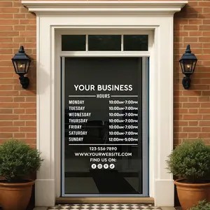 Custom Vinyl Decal for Business Store Hours Sign | Open Closed Storefront Window Sticker | Business Hours Sign for Glass Door